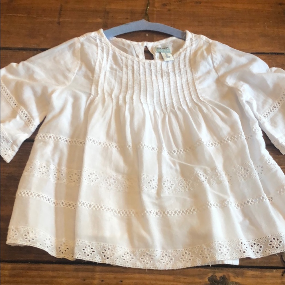 White eyelet toddler blouse